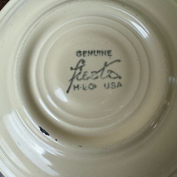 FiestaWare Set of 5 VINTAGE & Modern 6" Saucer Plate Ivory Red Light Green Rose - Picture 7 of 11